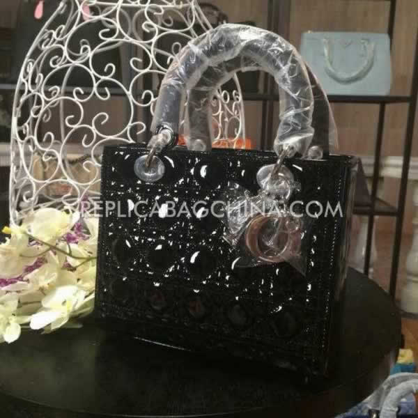 Replica Cheap Dior Lady Handbag Patent Leather
